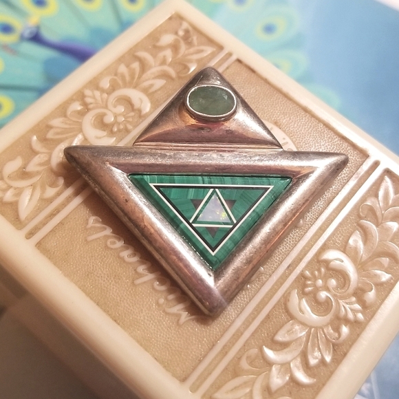 CHARLENE YAZZIE NAVAJO Multi Gem Pendant Vintage - Picture 6 of 6